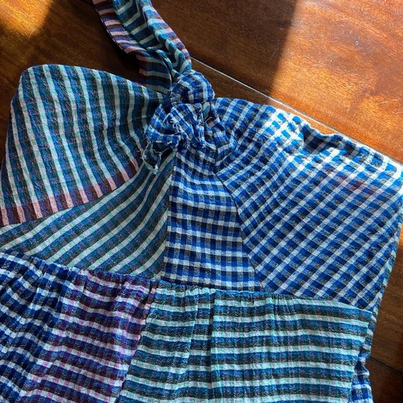 NWT Anthropologie Maeve Waverly One Shoulder Summer Gingham Dress Size 10 - Picture 5 of 6